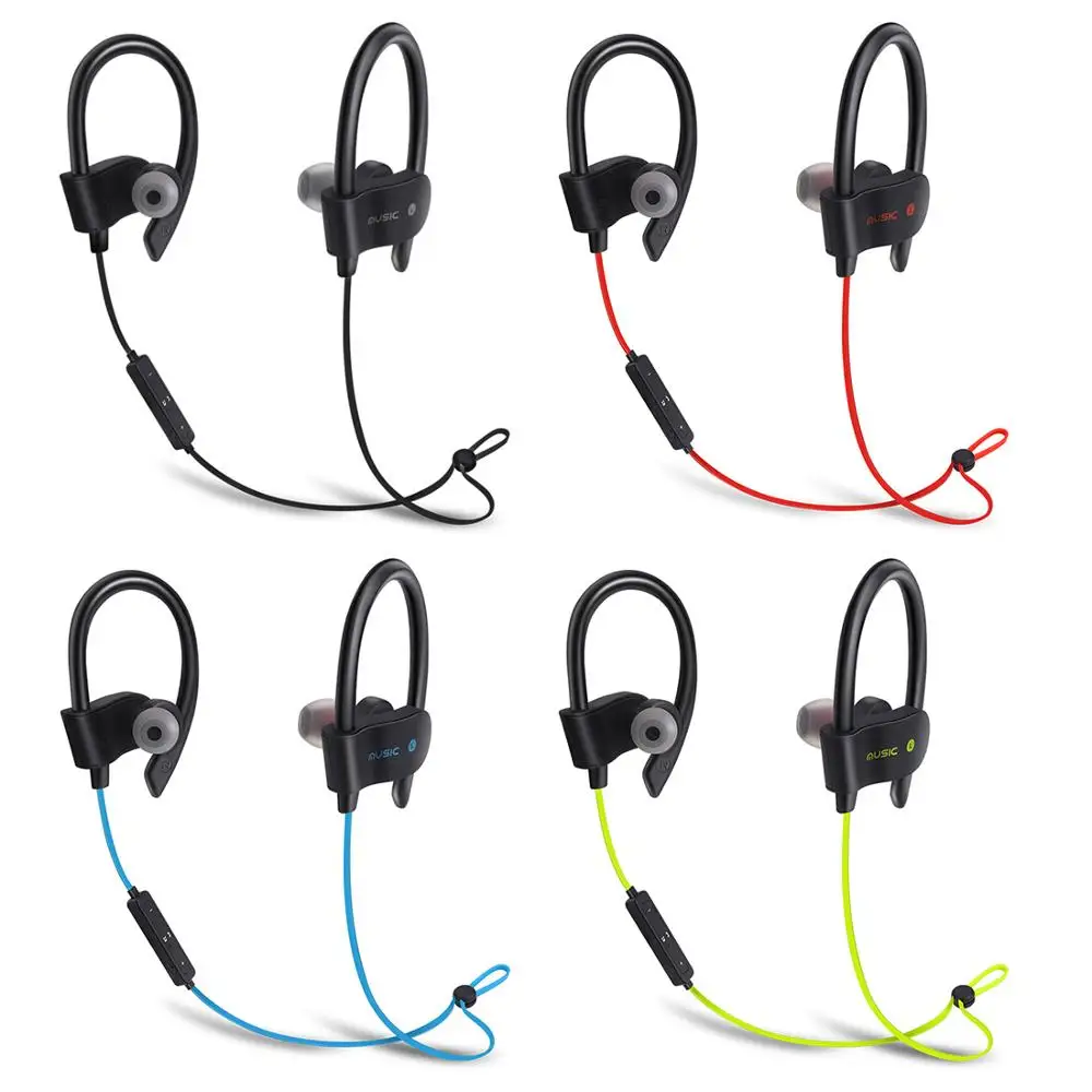 56S Shockproof Binaural In Ear Wireless Bluetooth Earphone Ear Hook Sports Sweatproof Stereo Headphone Earbuds Headset with Mic
