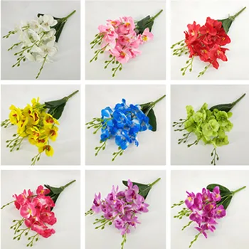 

8Pcs Fake Butterfly Orchid (5 stems/bunch) 17.72" Length Simulation Phalaenopsis for Wedding Home Decorative Artificial Flowers