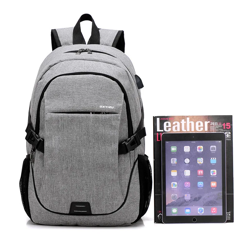 

Wholesale Cross Border-Style Korean-style Travel USB Backpack Laptop Computer Bag Oxford Cloth Bag Customizable