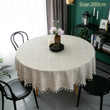 

Modern Hotel Practical Restaurant Dining Room Table Cloth With Tassels Nordic Style Round Home Kitchen Dustproof Multifunctional
