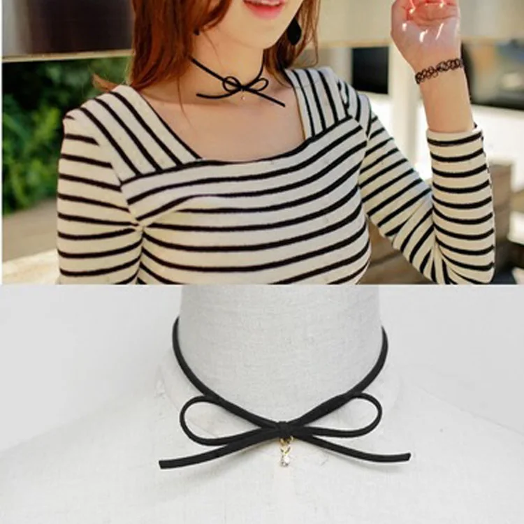 Корейская версия нового банта капли воды ожерелье на шею Мода личности дикий