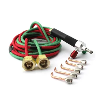 

Free shipping mini gas welding torch for Oxygen & Acetylene with 5 tips used in craft jewelry tool s and dental tools