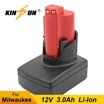 

KINSUN Replacement Power Tool Battery 12V 3.0Ah Li-Ion for Milwaukee Cordless Drill Screwdriver M12 48-11-2401 48-11-2402 C12 BX