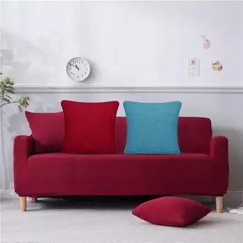 

Top Quality Pillow Cover Anti-Skid Office Home DIY Pillow Case Pillowcase Elastic Solid Candy Color Hotel Dustproof