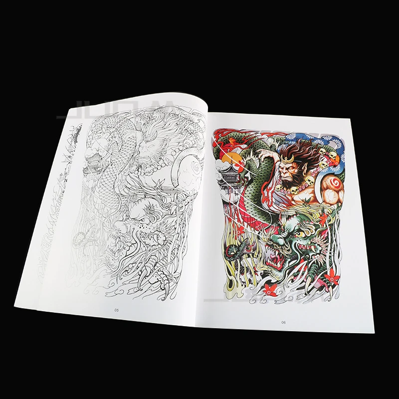 А4 большая картина тату книга цветной эскиз контрастный цвет Миф Легенда персонаж история изображение человеческое тату искусство 42 страницы