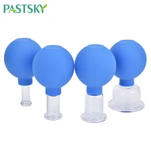 4Pcs/Set Professional Vacuum Cans Kit PVC Head Glass Vacuum Cupping Cups Family Full Body Massage Chinese Therapy Health Care