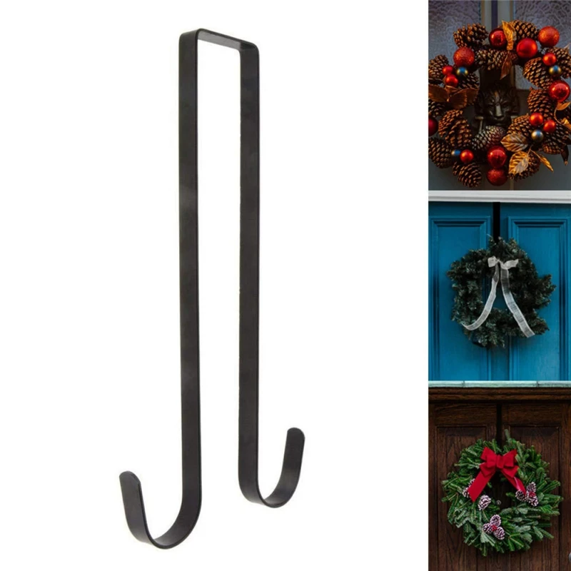 Double Wreath Hanger For Christmas Wreath Christmas Halloween Door Iron Hook Hangers Storage Rack Organizer Storage Rack