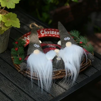 

Christmas Hanging Wreath Decoration Ornament Home Door DIY Welcome Sign Xmas Party Supply