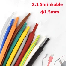 

2-50 Meters φ1.5mm 2:1 Shrinkable Sleeving Tubing Heat Shrink Tube For Cable Insulation Waterproof Electrical Wire Wrap