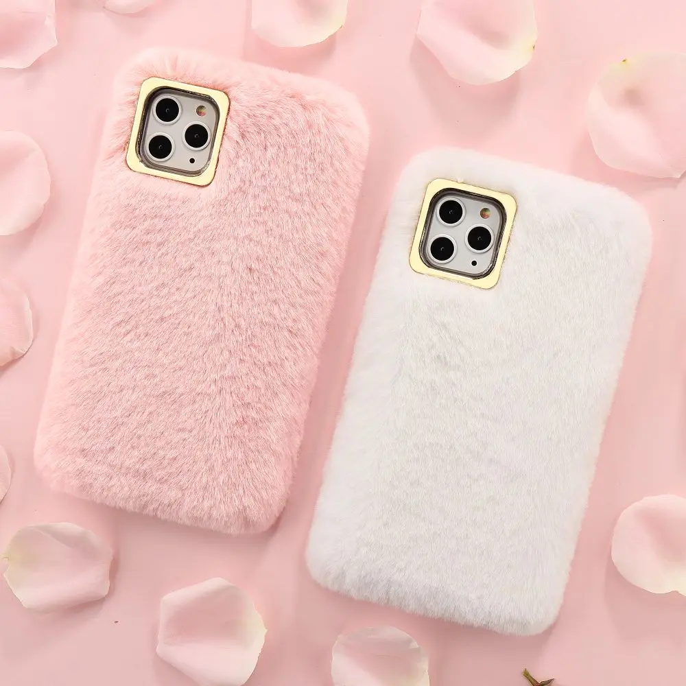 Милый пушистый меховой чехол для IPhone 11 Pro Max Xr Xs X зимний теплый мягкий телефона 8 Plus
