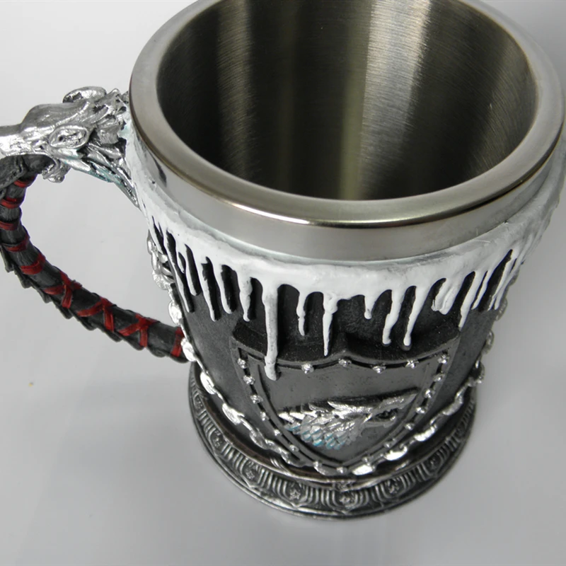 Снежный расплав, нержавеющая сталь, смола, 3D пивная кружка, Кубок, Игра престолов, кружка для кофе, бокал для вина, кружки, 600 мл, лучший подарок