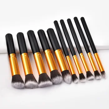 

Newly 10Pcs Makeup Brush Synthetic Kabuki Foundation Face Powder Blush Eyeshadow Brushes Makeup Brush Kit CLA88