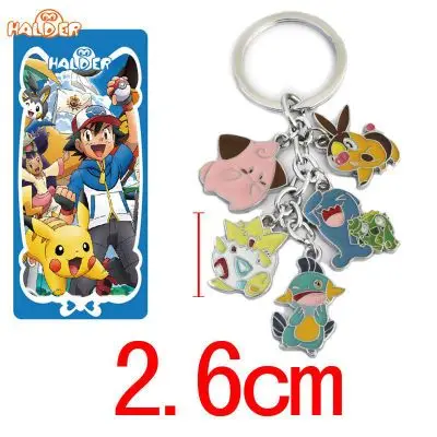 2-20 Брелок с покемоном Entei Eevee Swablu Piplup Poke Ball Pikachu Ash Ketchum Rowlet милый забавный мультфильм металлический брелок Аниме подвеска - Цвет: 2-20