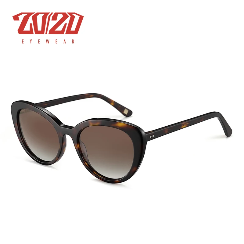 C02DemiPBrown 20/20, брендовые, модные, кошачий глаз, поляризационные солнцезащитные очки, женские, мужские, ацетатные, классические, солнцезащитные очки, для вождения, унисекс, очки, Oculos AT8171 - Цвет линз: C02DemiPBrown
