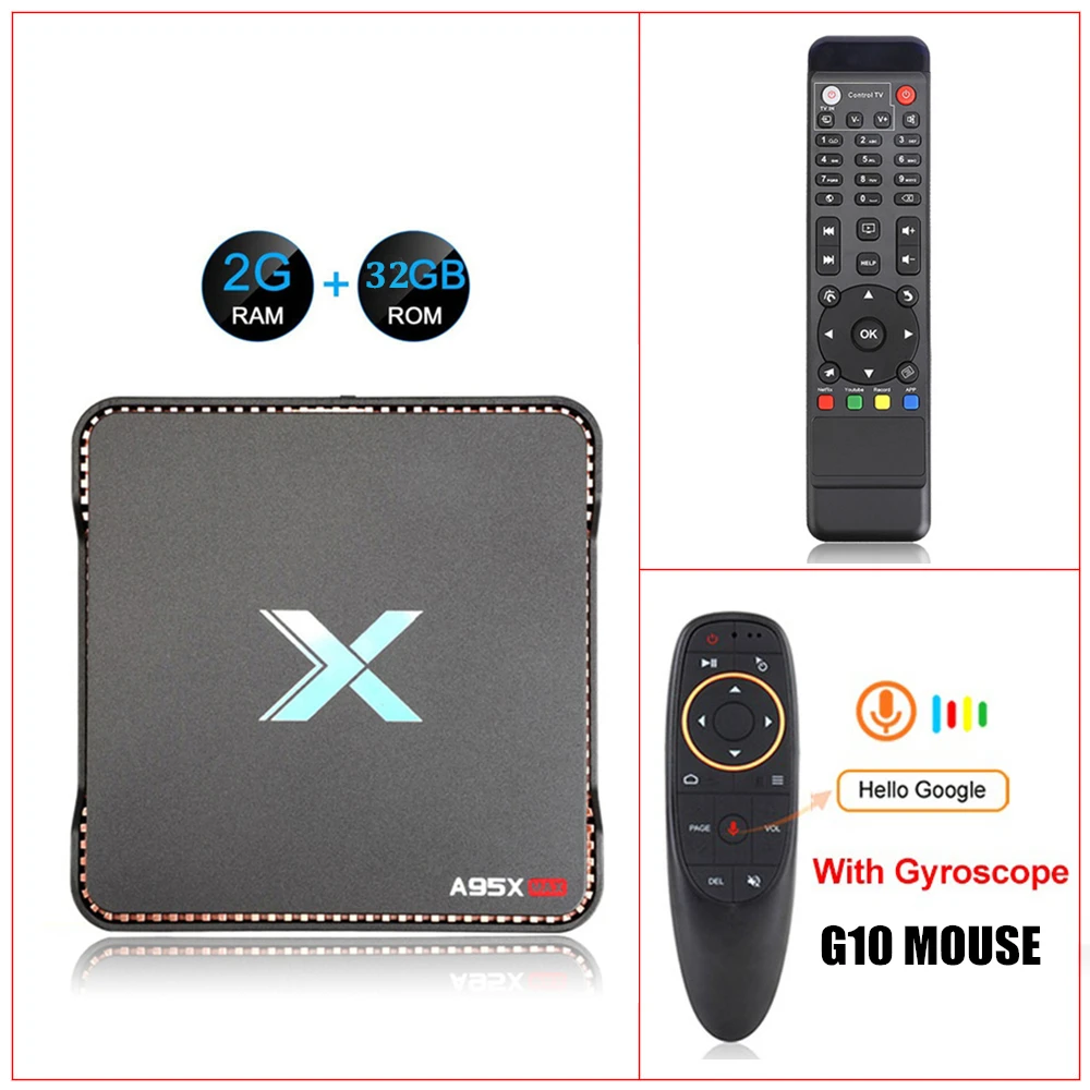 A95X MAX X2 4 Гб 64 Гб опционально Android 8,1 ТВ коробка Amlogic S905X2 двойной Wifi BT4.2 1000 м Смарт ТВ коробка видео запись набор верхней коробки - Цвет: 2G 32G G10 Mouse
