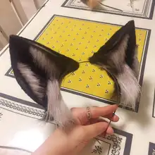 Новинка Лолита косплей черная собака neko уши лисы повязка на голову ободок для волос для девочек и женщин carnaval аксессуары