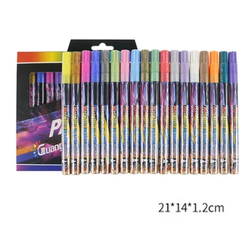 

New 18 Colors 0.7mm Waterproof Metallic Paint Drawing Marker Pens Sheen Glitter Quick-drying For DIY Photo Album