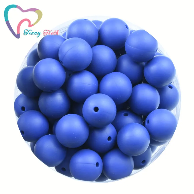 

Teeny Teeth 100 PCS Snorkel Blue 9-19 MM Round Loose Silicone Beads Safe Teether Baby Chew Non Toxic BPA Free 100% Food Grade