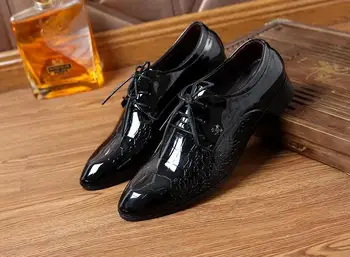 

oxford black patent leather shoes Crushed ice grain crocodile skin shoes men wedding shoes formal mens pointed toe dress shoes