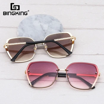 

BINGKING 2020 New Frameless Sunglasses Fashion Women Sunglasses Female Sunshade Ocean Film Sunglasses Dropshipping
