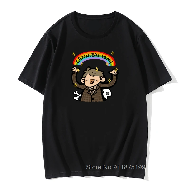 Mens Hannibal T Shirts CANNIBALISM T-Shirt Print Tee Shirt Basic Men 100% Cotton Funny Oversized Tshirt | Мужская одежда