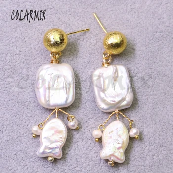 

5 Pairs handcrafted pearl earrings natural pearl dangle earrings for women fashion accessories gift pearl jewelry earrings 6217