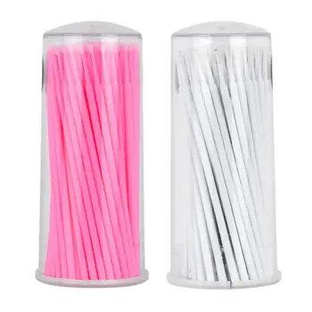 

100 Cotton Swab Cleaning Professional Portable Disposable Applicator Swab Eyelash Extension 3 colors Glue Removal Stick TSLM1
