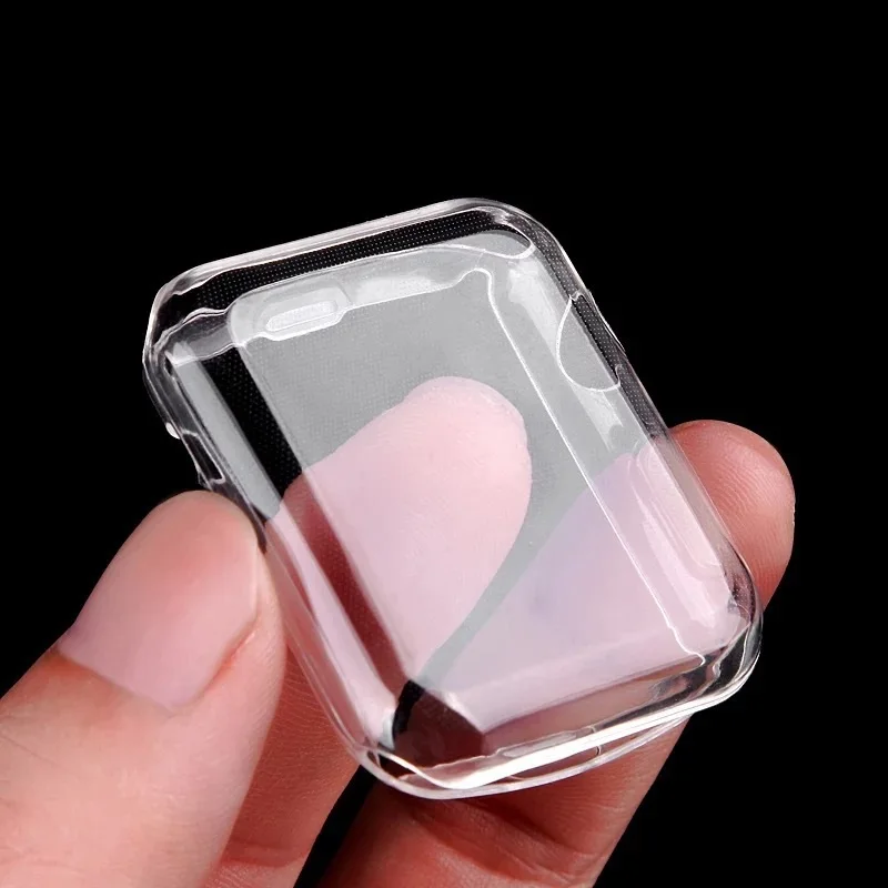 

100pcs Transparent Full Protection Series4 Cases Clear Crystal Silicone Cover for Apple Watch Series 3 2 Case fundas Coque 42mm