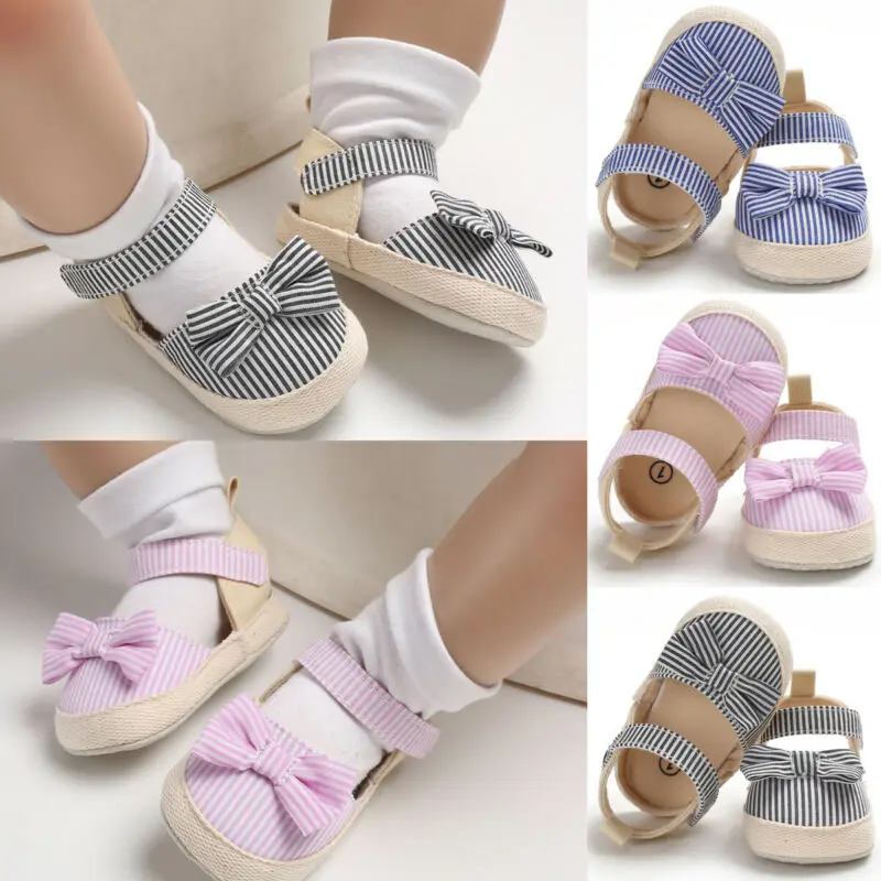 Canvas Baby Girls Sandals Kids Black Blue Pink Striped Baby Girls Shoes Toddler Cute Bow Tie Soft Shoes Sandals,kids shoes,kids sandals,baby sandals,sandals and clogs