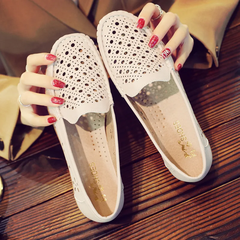 

Shoes Woman Flats Round Toe Casual Female Sneakers Women's Moccasins Soft Dress Grandma Summer Breathable Fabric Basic Lace-Up