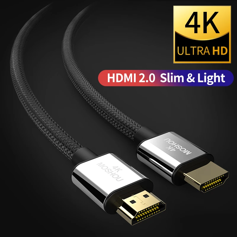 

HDMI Cable 4K HDMI to HDMI 2.0 Cable Cord for PS4 Apple TV 4K 2K 3D Splitter Switch Box Extender PS4 60Hz Video Cable MOSHOU