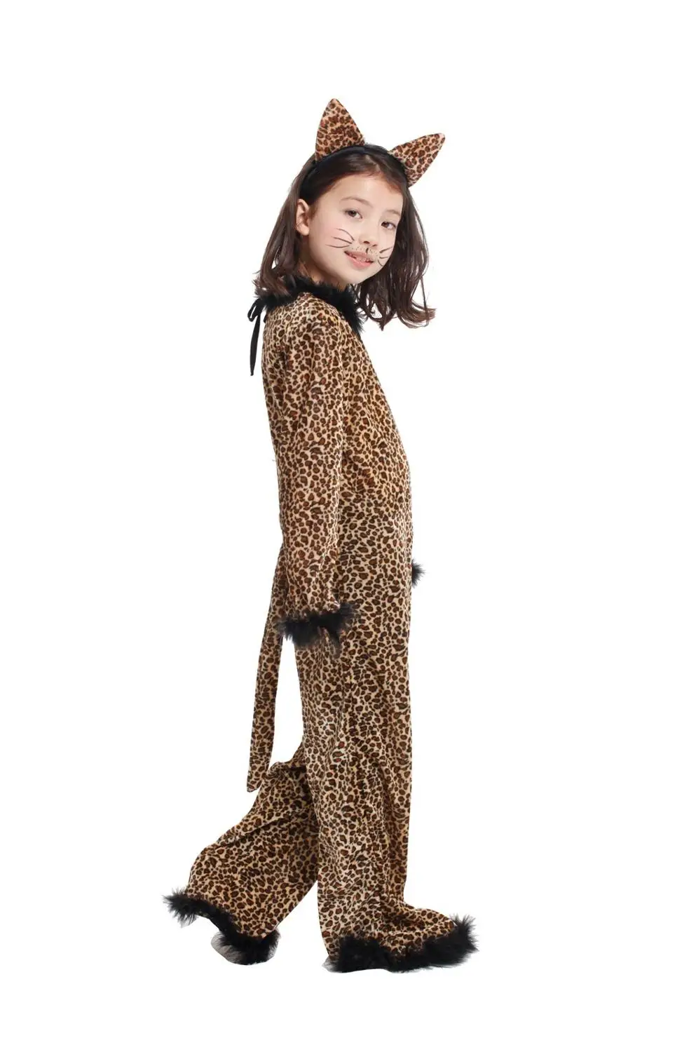 Шанхай история детей животных диких костюм леопарда косплей для девочек Фантазия на Хэллоуин Пурим карнавальное вечерние комбинезоны