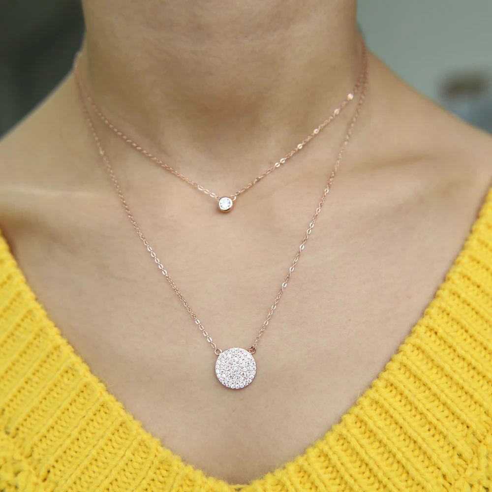 Ожерелье женское из серебра 925 пробы с фианитом|sexy necklace|charm necklacenecklaces for women |