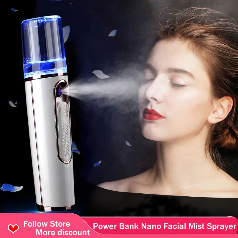 

Rose Nano Sprayer Power Bank Nano Face Steamer Nano Ionic Facial Steamer Facial Mist Multifunctional Skin Face Care Sprayer