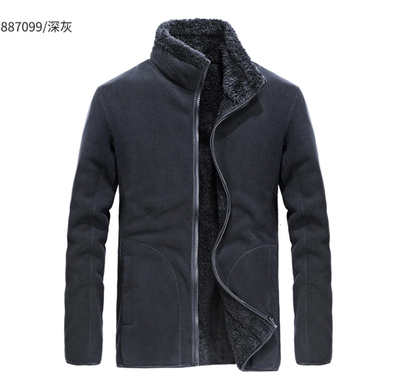 Winter Large Size Plus Velvet Reversible Jacket Men Women Outdoor Trekking Hiking Climbing Coat Sports Thermal Fleece Clothes