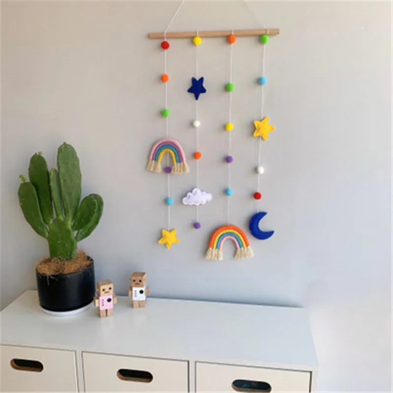 Cloud Raindrop Star Nordic Wooden Wall Hanging Kids Room Decor Ornaments #3 Cloud Raindrop Star Nordic Wooden Wall Hanging Kids Room Decor Ornaments #3