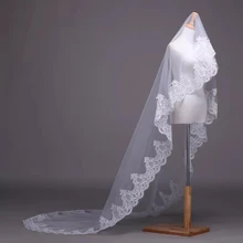 Elegant One Layer Wedding  Veil Lace 2*1.5M Length White Ivory Bridal Veil Cathedral Veil