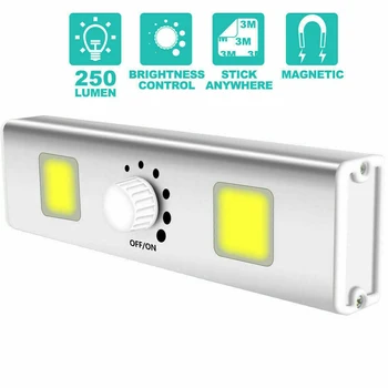 

2pcs LED Cabinet Light Living Room Bedroom Stairs With COB Bulb Battery Operated Dimmable Corridor Super Bright Closet Home