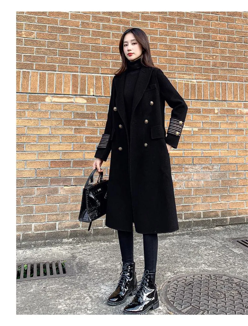 manteau en laine noire pour pardessus de veste