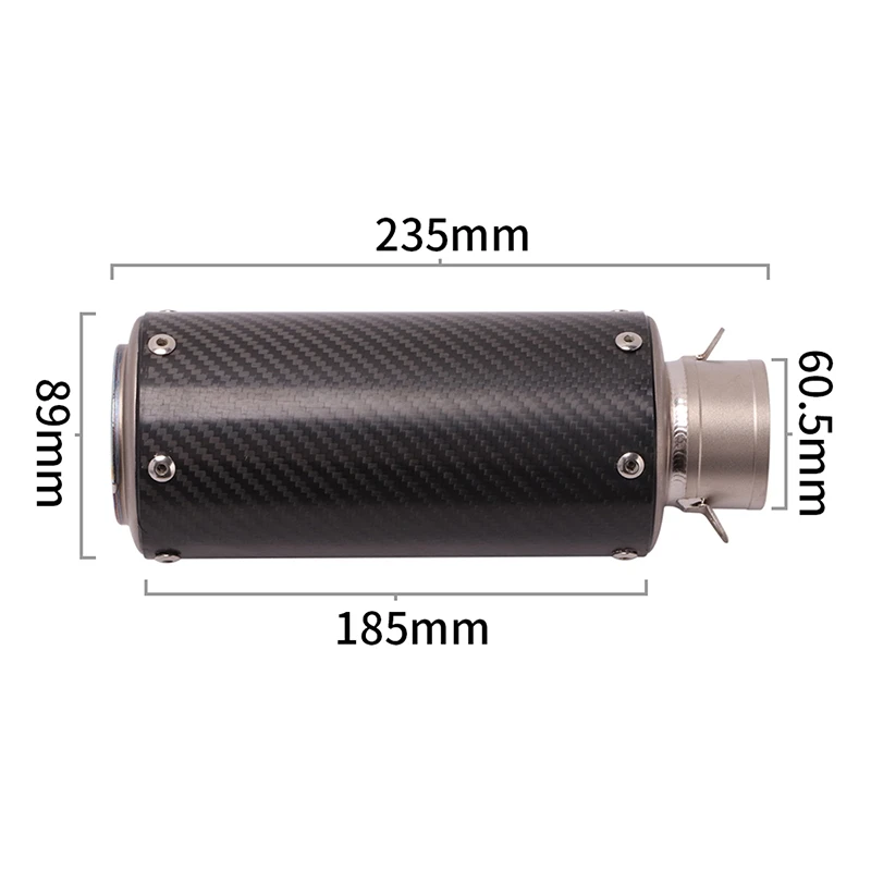 E ( 61 mm ) Мотоцикл из титанового сплава 51/61 мм выхлопная труба для уличного велосипеда ATV из углеродного волокна Escape No DB Killer универсальные наконечники для велосипеда - Цвет: E ( 61 mm )