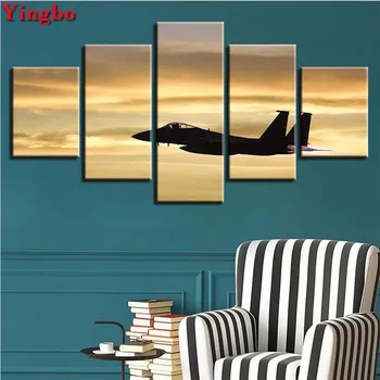 

5 pcs set DIY 5d diamond painting Aircraft Scenery Paintings Diamond Embroidery mosaic Cross stitch kits 5d sale Home Decor