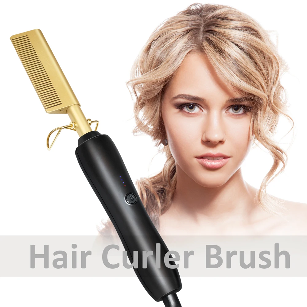 Honglin Hair Curler Brush Styling Tools Fast Warm up Curling Flat Iron