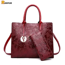 Черные, красные тисненые лакированные кожаные сумки женские дамские сумочки и кошельки с буквами сумки через плечо для женщин сумка Цветок Сумочка с цветочным рисунком сумка