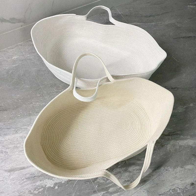 휴대용  모세 바구니 캐리어 코튼 로프 짠 침대,  수면 침대 요람 요람 보육 장식