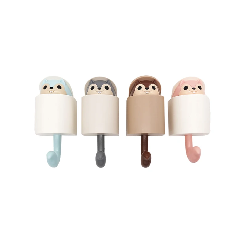 

1PCSquirrel hook strong adhesive paste wall wall hook kitchen wall without nails behind the door free punching load-bearing hook