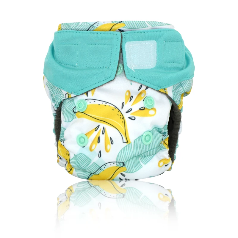 xs146 Miababy newbornAIO тканевые подгузники из древесного бамбука, двойные протекторы, подходит для детей 0-3 месяцев или 6-19 фунтов - Цвет: xs146