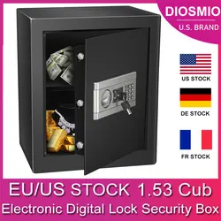 DIOSMIO – coffret de sécurité 1.53Cub, boîtier de sécurité numérique électronique avec clavier, indicateur LED, étanche et ignifuge, Stock EU/US 