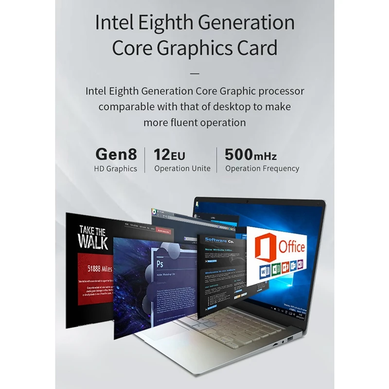 Jumper EZbook A5 14 Inch Laptop 1080P FHD Intel Cherry Trail Z8350 Quad Core Notebook 1.44GHz 4GB LPDDR3 64GB EMMC Windows 10 US