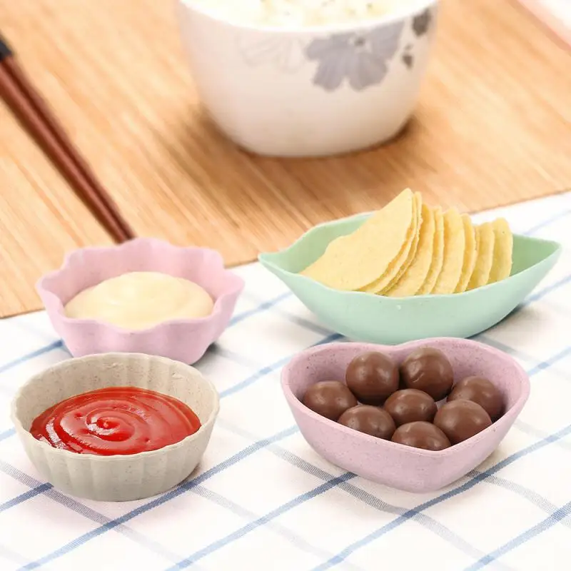 1Creative Multi-function Seasoning Dish Love-shaped Leaf-shaped Bowl Vinegar Soy Sauce Salt Snack Small Kitchen | Дом и сад
