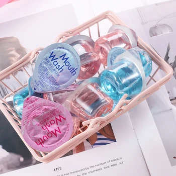 

10Pcs Pink Jelly Cup Mouthwash Portable Particles Tooth Stains Oral Health Tools